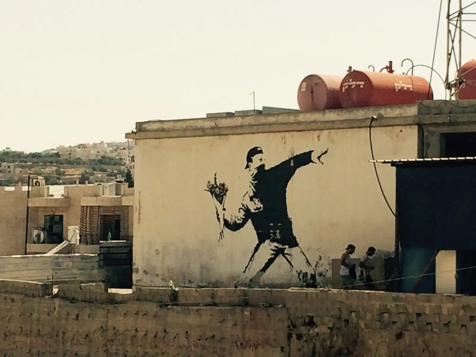Banksy-Wandbild in Bethlehem, Westjordanland, Palästina