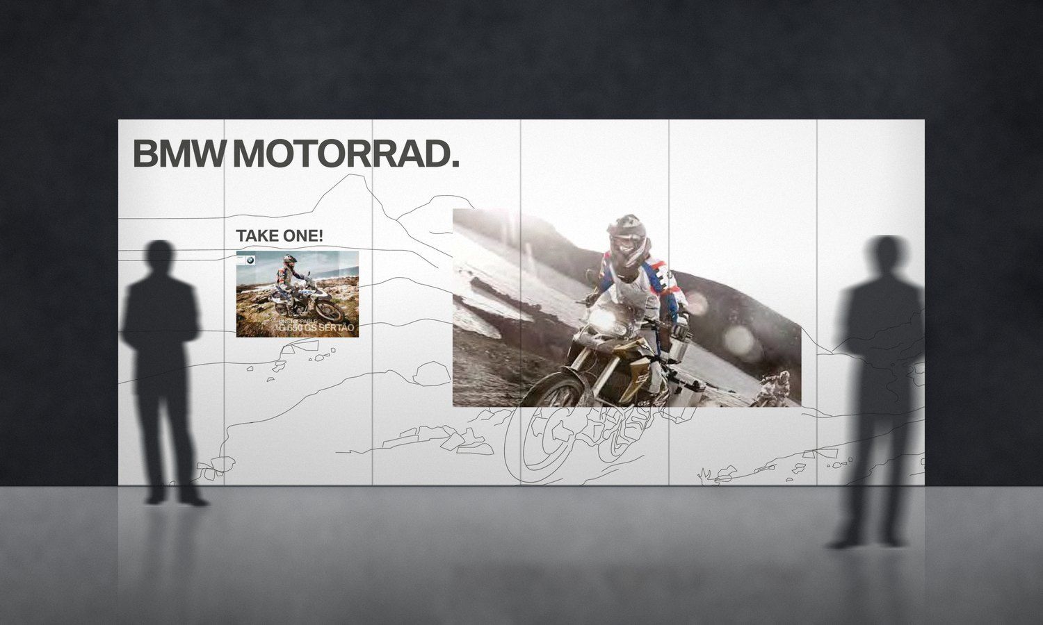Wandgestaltung für BMW Motorrad in einem Ausstellungsraum