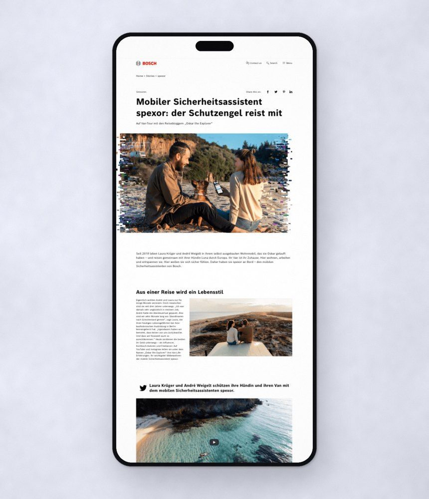 Bosch Produkt Stories auf einem Smartphone