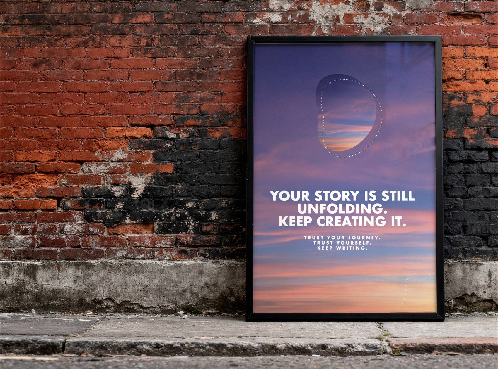 Kampagnenplakat My Horizon Within an einer Backsteinwand