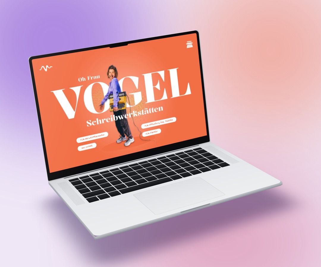 Webdesign für Oh Frau Vogel auf einem Laptop