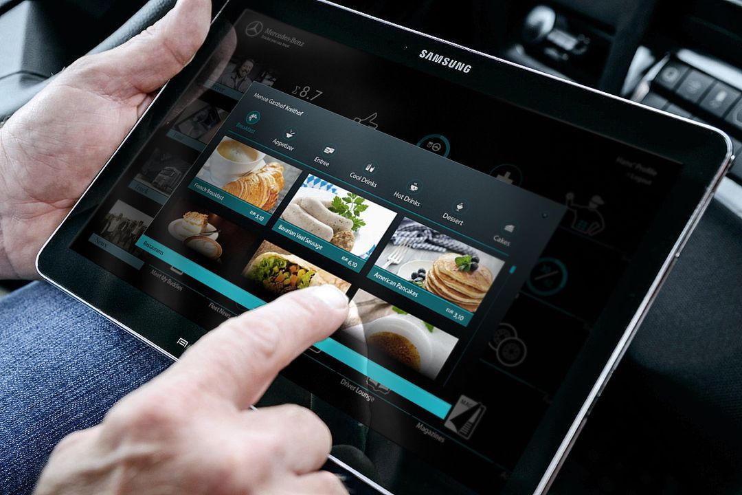 App-Design Trucker's Home für Daimler auf einem Tablet